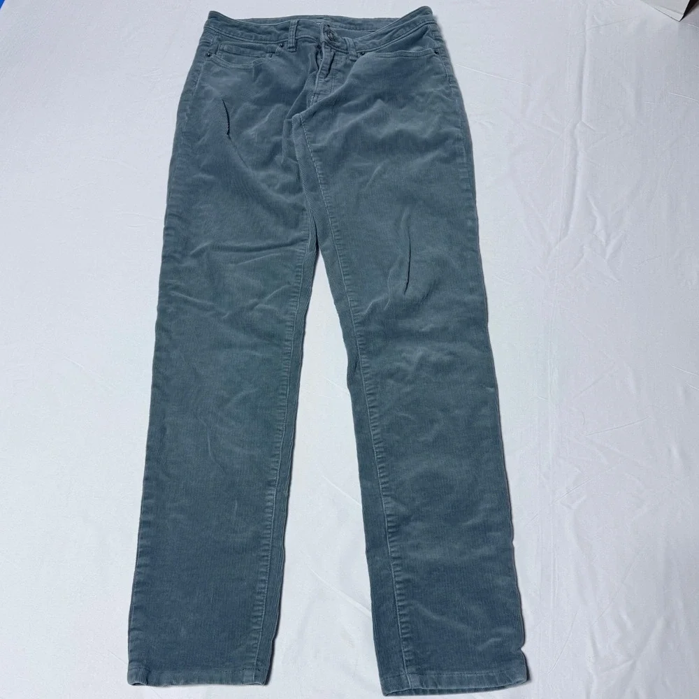 Patagonia Organic Cotton Slim Low Rise Corduroy Pants Teal‎ Green Women's 28X32